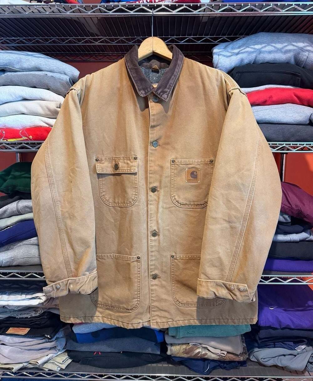 Carhartt C02 BRN Blanket-Lined Chore Coat Large Regular Brown Made in USA
